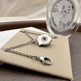 Modeontwerper 925 sterling zilveren ketting CG CUGGI Tijgerkop met hoofdletter kettinghanger ketting met karabijnsluiting met groene geschenkdoos goede verpakking
