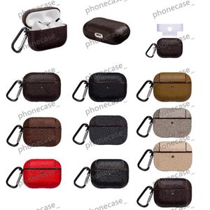 Diseñador de moda AirPods Fundas para auriculares Pro 1 2 Hermosos regalos de cuero Retro Classic Bluetooth Funda protectora con gancho292V