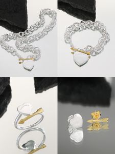 Modeontwerper pijlhart kettingen 18k gouden zilveren sieraden diamanten kettingen kettingen link luxe sieraden fijne brede liefde hanger ketting op maat vrouw bruiloft