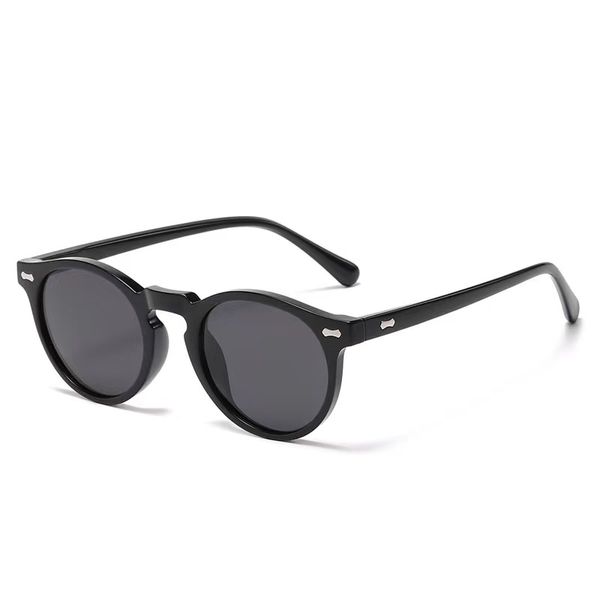 Diseñador de moda arte retro polarizado anti ultravioleta anti azul gafas redondas hombres y mujeres mismo par de gafas de sol