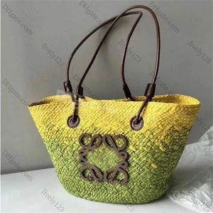 Sac de créateur de mode Brand Paille Basket tressé Sac Big Vine Womens Sac à épaule grande poignée Fac à main