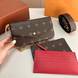 Moda Designer Bag clássico conjunto de três peças bolsa de corrente econômica bolsa diária clutch