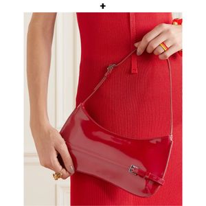 Sac de créateur de mode Sac à bandoulière pour les femmes 2024 Nouveau style brevet en cuir brillant Vintage Red Sac à main 3 couleurs