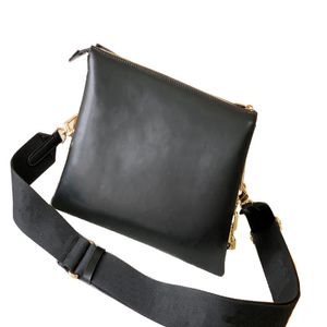 Bolsas de diseñador de moda Cadena de damas Genuine Black Leather Gran capacidad Bolso de hombro de alta calidad Bolsa de cuerpo cruzado#57790 167L