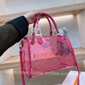 Mode designer tassen transparante jelly tote tassen dames tas een schouder crossbody grote boodschappentas 2 -delige set pvc 30 cm