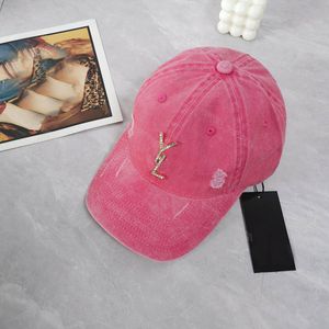 Casquette de créateur de mode Diamond S Broche Lavage Casquettes de baseball Bonnet Chapeau Automne Hiver Casquette Chaud Hommes et Femmes Couple Accessoires Casquette Chapeaux Accessoris Noir