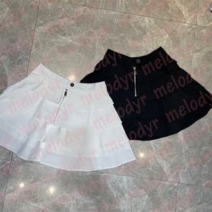 Modeontwerper Baljurk Rokken Zomer Sexy Minirok voor Dames Lage Taille Effen Kleur A-lijn Jurk met Rits