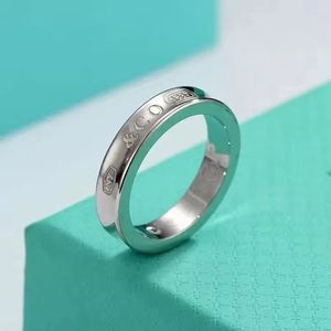 Anneaux de bande de créateurs de mode Ring Real Solid 925 Sterling Silver Diamond Ring Solitaire Simple 1837 Round Band Rings Finger For Women Men Element Jewelry Gift