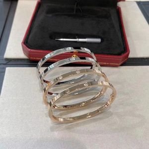 Bracelet de créateur de mode 4 mm mince sixième design en acier titane hommes comme Sier or rose tournevis broche bracelet couple bijoux originaux sac bijoux