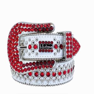 Ceinture Bb de créateur de mode Simon Ceintures pour hommes femmes Ceinture de diamant brillant noir bleu blanc multicolore avec ceinture en strass bling de haute qualité