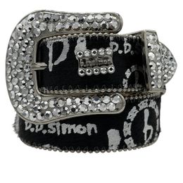 Modeontwerper bb simon riemen voor vrouwelijke mannen glanzende diamanten riem klassieke diamant bb letter print riem