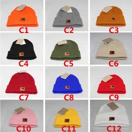 Créateur de mode Bonnet Chapeaux Lettre Cuir Laine Bonnets Homme Et Femme Chaud Ski Chapeau Solide Couleur