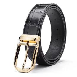 Fashion Designer Belt Hommes Belle femme Vérite en cuir en cuir Boucle Boucle Golden Silver Crocodile à motifs Cowskin Man Waistband4242 44554