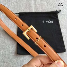 Ceinture de créateur de mode Femmes Véritable Cuir Lettre Y Boucle Ceinture 2.0cm 3.0cm Largeur Haute Qualité Hommes Femmes Robe Jeans Ceintures Ceinture Mince Cintura Ceintures