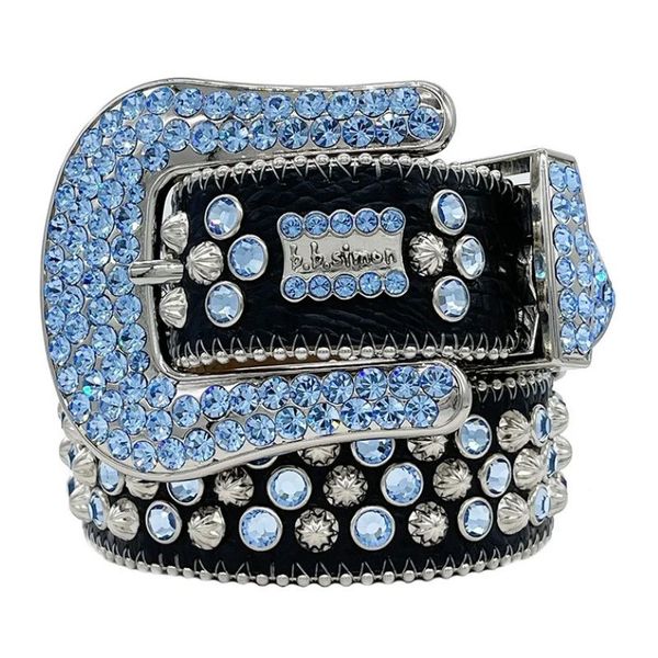 Cinturones de diseñador de moda Cinturones clásicos Bb Simon Cinturón de diamantes de imitación para hombre y mujer con diamantes de imitación brillantes 286Q
