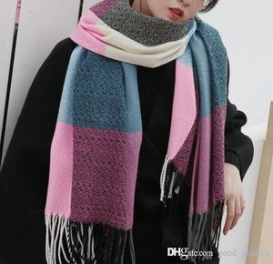 Moda invierno mujer bufandas a cuadros rejilla borla envoltura de gran tamaño 200x60 cm chal a cuadros tartán calidad diseñador bufanda superior pañuelo enrejado mantas para dama
