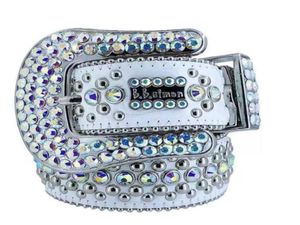 Ceintures de créateur de mode Femmes de haute qualité pour hommes de haute qualité Simon Rignestone Belt With Bling Rignestones Largeur 40 cm