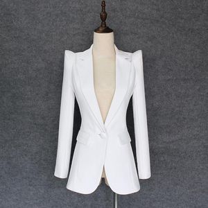 Modeontwerper blazer jas zogenaamde schouders enkele knop buitenkleding