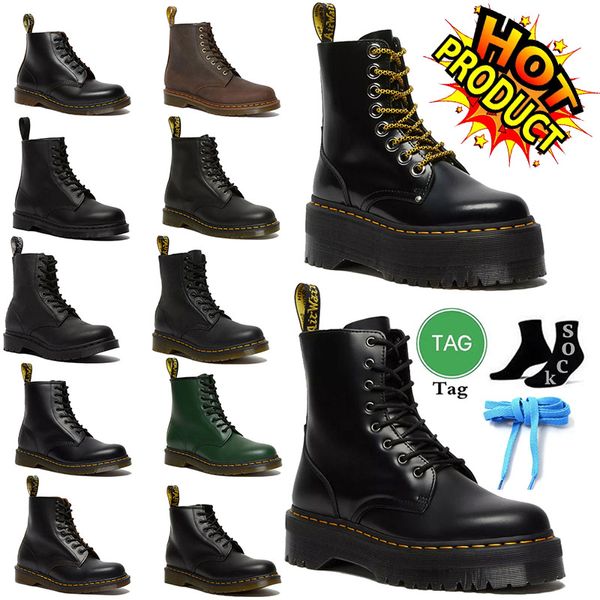 Bottes de créateur de mode Dr Womens Works Boot Boot Boot Mini Platform Doc Doc Yellow Top Cuir Winter Snow Snow Bother