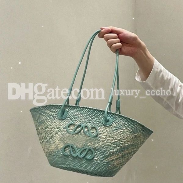 Designer de mode Marque Tressé Panier Big Vine Femmes Épaule Grand sac tissé Poignée À La Main Sac À Main Été Plage Sac De Paille Fourre-Tout Bourse56