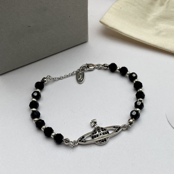 Bracelets porte-bonheur de marque de créateur de mode planète de luxe femmes bijoux Saturn ChainBracelet en métal perle pour femme Bracelet en or rter