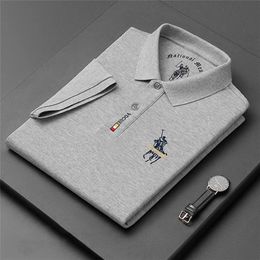 Modeontwerpermerk high-end Zuid-Korea 100% katoenen geborduurde polo shirts vrije tijd voor herenkleding korte mouw T-shirt 220608