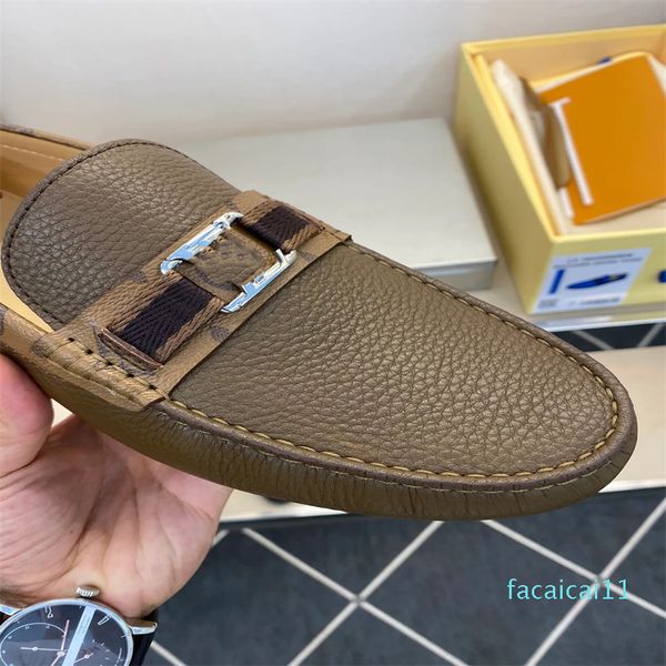 Créateur de mode marque de chaussures de conduite des affaires pour hommes chaussures en cuir en cuir métalle