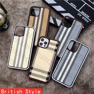 Modeontwerper Britse stijl telefoon gevallen voor iphone 13 12 11 pro max xs xr xsmax topkwaliteit luxe mobiele telefoon cover