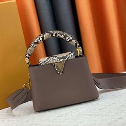 Modedesigner Capucines Mini Handtasche Tote Damen Umhängetasche M94519 M80931 M82067 Luxus Python Leder Umhängetasche Geldbörse mit abnehmbaren Trägern