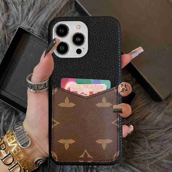 Fashion Designer Card Wallet Phone Cases AirPods pour iPhone 14 13 12 11 Pro max Case 14promax 14Plus 14pro 13promax 13pro 12pro 11pro X XR XS 7 8 Plus avec boîte xinjing03