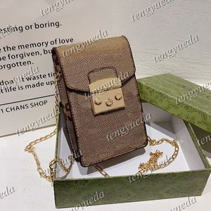 Designer de mode Pochettes pour téléphone portable pour femmes Lady Girl Letters Should Bags Chaîne en métal Porte-cartes de haute qualité Pocket Wallet sacs