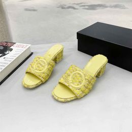 Créateur de mode canal sandales plate-forme pantoufles femmes CCity glisser talons classiques tongs été ghmkbn