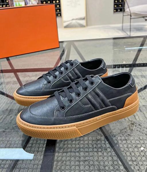 Marques célèbres Deep Men Sneaker Chaussures Semelle en caoutchouc Baskets Blanc Noir Cuir Homme Semelle légère Chaussures Confort Party Skateboard Casual Chaussures de marche EU38-46