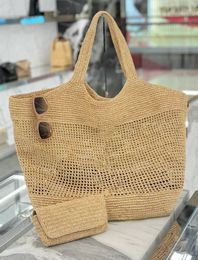 Bolso de bolsas de bolsas de icaremaxi Bag Mujeres Rafias de lujo Raffias a mano Bolsa de paja de alta calidad Bolsa de playa Gran capacidad bolsas de hombro de compras bolsas