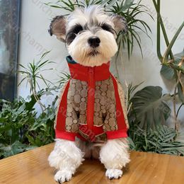 Veste de styliste pour chien, manteau de marque imprimé pour chien, vêtements Schnauzer Bichon Corgi Teddy chiot, veste à fermeture éclair pour animaux de compagnie