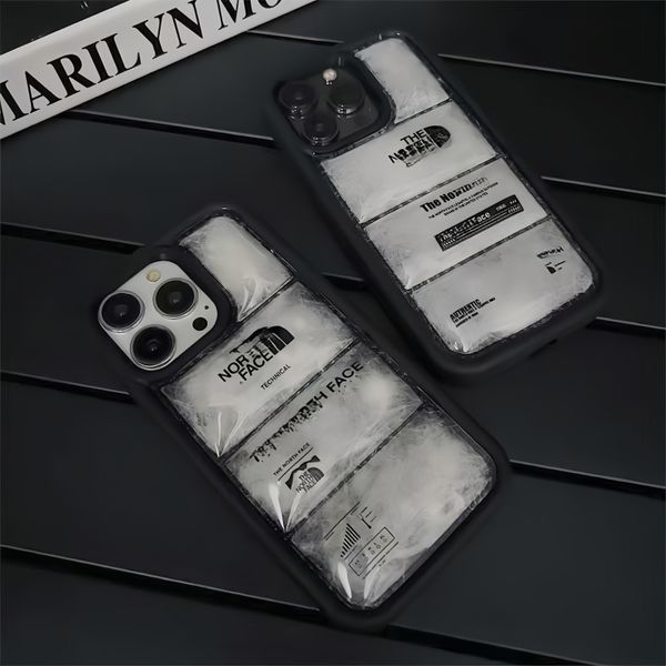 Funda para iPhone con abrigo de diseñador de moda para iPhone 11 12 13 14 15 Plus Pro Max Funda para iPhone Puffy Cute