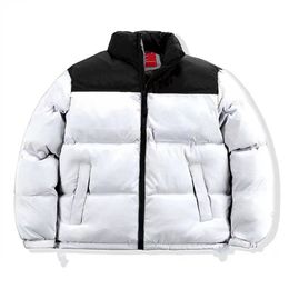 Créateur de mode doudounes hiver hommes femmes chaud col montant décontracté noir et blanc couleur assortie couleur unie Parkas veste nord brodé manches longues C