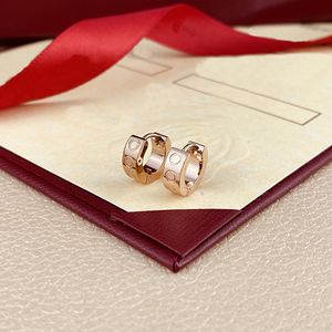 Modeontwerper oorstekers zilveren oorknopjes voor vrouwen 18K roségoud glanzende kristallen oorringen sieraden voor feest Roestvrijstalen diamanten oorbellen