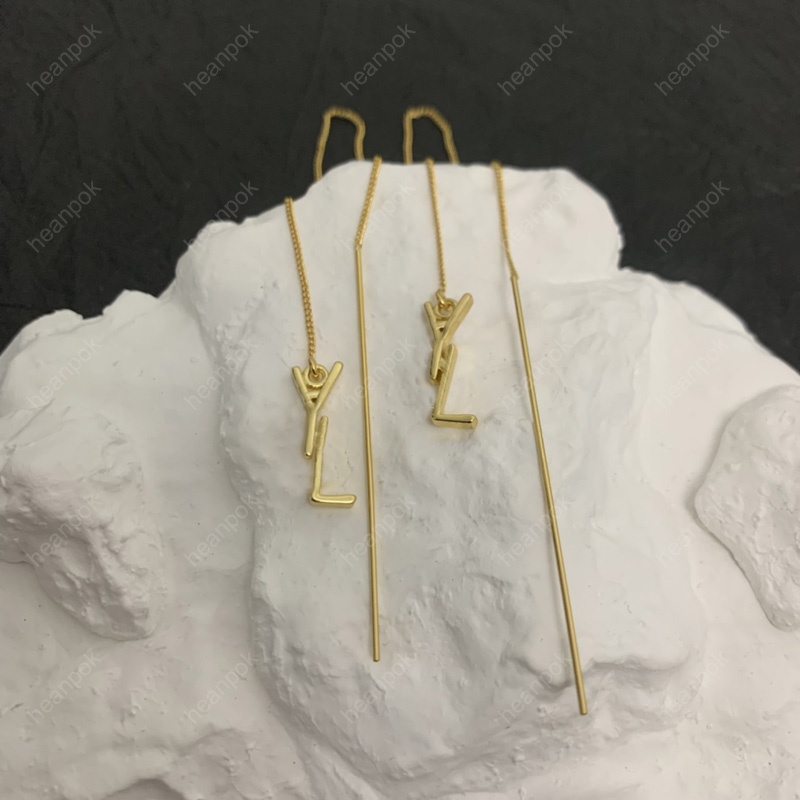 Projektant mody kolczyki dla kobiet biżuteria złote zawieszki w kształcie liter Hoop kolczyk damskie projektanci stadniny kolczyki zaręczynowe kolczyki do uszu 22022402R