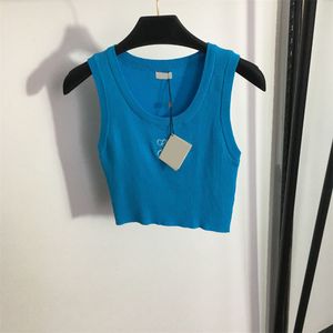 Modeontwerper embridery brief tank tops dames zomer cropped sexy dunne blauwe tees dames zomer alledaagse t-shirts camis vrouw kleding
