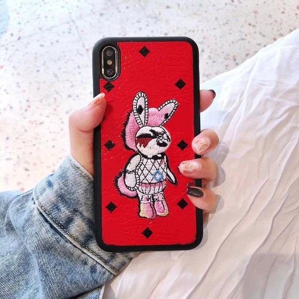 Fundas de teléfono bordadas de diseñador de moda para iPhone 15 14 13 12 11 pro max Xs XR Xsmax 8 plus Funda de cuero de lujo para teléfono móvil con Samsung Note20 S21 S22 S23 ultra