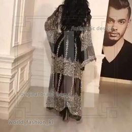Créateur de mode Vêtements ethniques Abaya Dubai Hobe High Class Sequins Lace Lace Ramadan Kaftan Islam Kimono Femmes turques Eid Mubarak 962