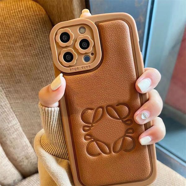 Fashion Designer Fashion Mens Womens Lettre en cuir Cas de téléphone pour iPhone 15 12 11 13 14 14pro Promax XR X XS Couvertures de protection iPhone