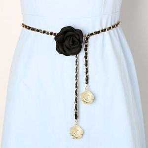Diseñador de moda Cadena floral Cinturón Decoración Camisa de vestir larga Pantalones Cinturones de cuero de enlace Accesorios de moda para mujer Longitud 110 cm