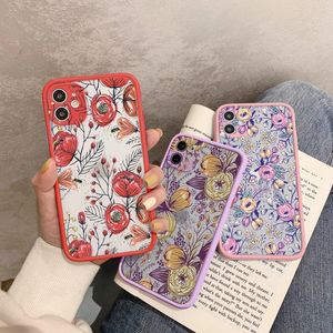 Designer de mode Flower Bud Phone Cases pour iPhone 11 12 13 Pro X XS MAX XR 6s 7 8 Plus SE 2 Couverture arrière rigide antichoc Funda Shell