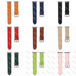 Modeontwerper G Luxe band Gift Bands voor horlogeband 42 mm 38 mm 40 mm 44 mm Iwatch 3 4 5 SE 6 7 Banden Lederen armband Fashion Pols Print Stripes Watchband