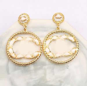Modeontwerper Golden Silver Stud oorbellen voor vrouwen Modemerk Dubbele brief Geometrische annulus Pearl Earring Oordeel Bruiloftsieraden