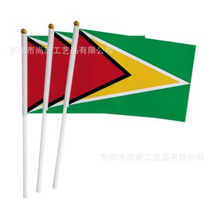 Créateur de mode Guyane drapeau 14*21 cm taille Guyane main agitant le drapeau graffiti fait à la main Coton Mouchoirs Colorés blanc