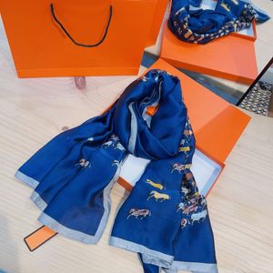 Modeontwerper H Silk SCRAP voor vrouwen Luxe sjaal klassieke Spring Silk Sjal Soft High Quality Lady Shawl 90x180 10a Polyester Chiffonpaisley Balaclava