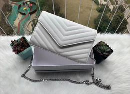 Mode Ontwerper Handtassen tote schapenvacht kaviaar metalen ketting zilver Handtas Leren tas Flip cover diagonaal Schoudertassen Met stofzak